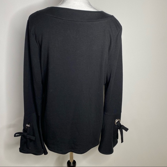 INC International Concepts NWT deep black night Ryder lace up top size large - Picture 5 of 9